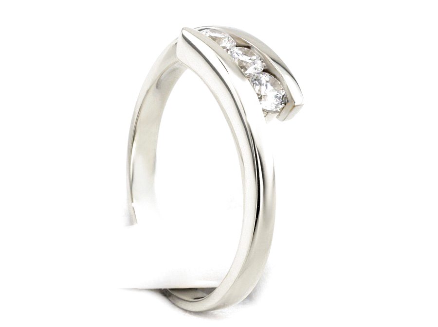 Złoty pierścionek z brylantami - b1174br_P_H — zdjęcie 3