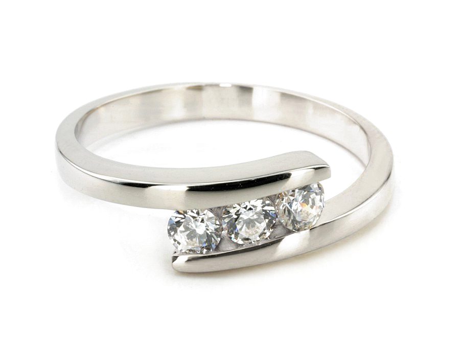 Złoty pierścionek z brylantami białe złoto - b1174br_VS_G — zdjęcie 2