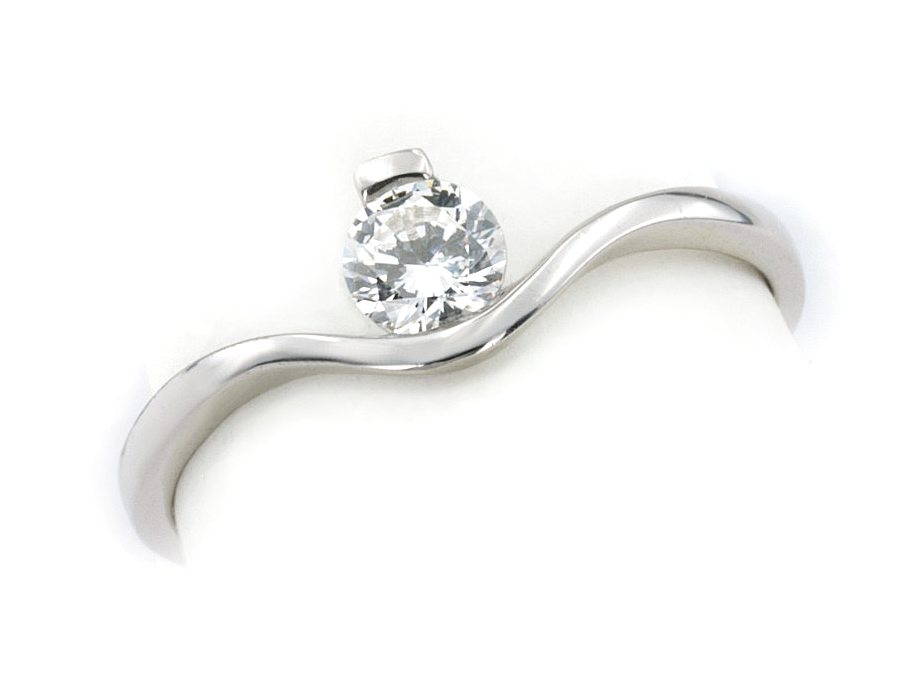 Złoty pierścionek z brylantem białe złoto - b1276br_VS_H — zdjęcie 3