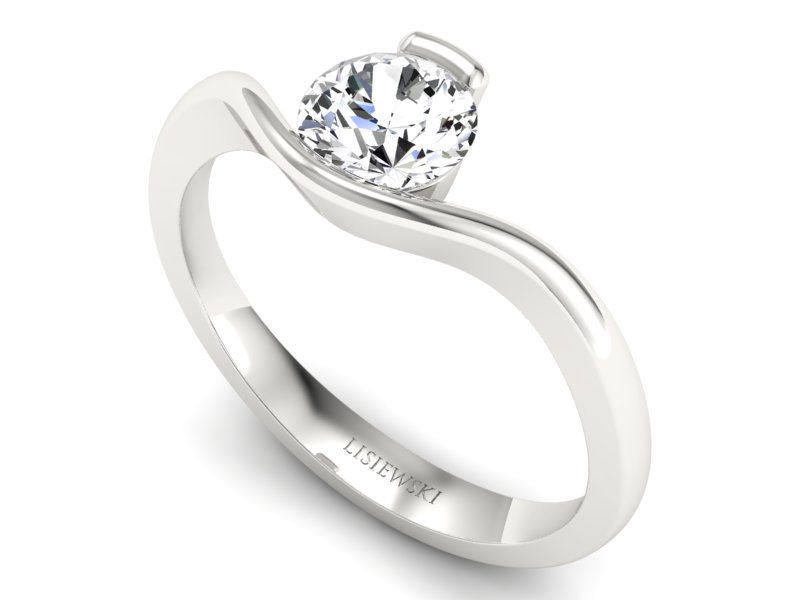 Pierścionek zaręczynowy z brylantem - b1278br_si_H — zdjęcie 3