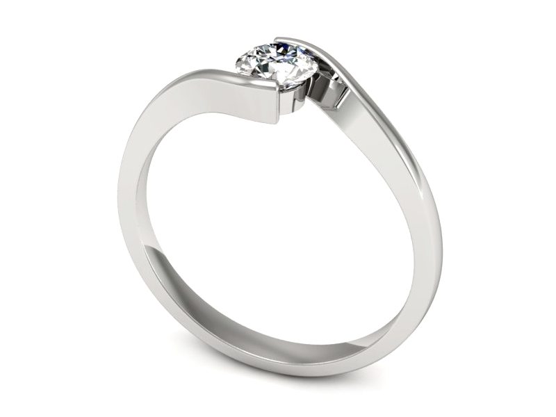 Złoty pierścionek z brylantem białe złoto - b1280br_VS_H — zdjęcie 3