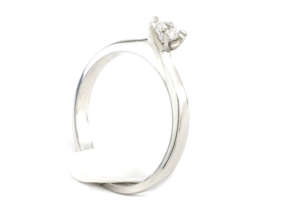 Złoty pierścionek z brylantem białe złoto - b1339br_SI_H — zdjęcie 3