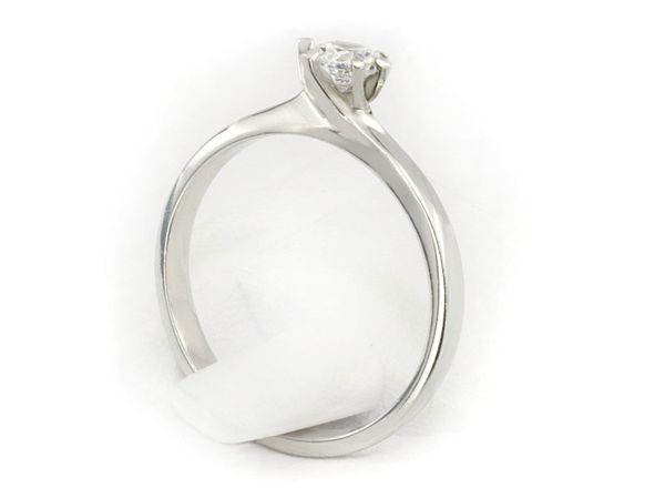 Pierścionek zaręczynowy z brylantem białe złoto - b1341br