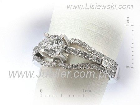 Złoty pierścionek z brylantami białe złoto - b15016bbr_P_H — zdjęcie 3