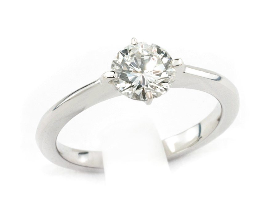 Złoty pierścionek z brylantem białe złoto - B20004br_Vs_H