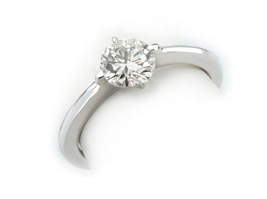 Złoty pierścionek z brylantem białe złoto - B20004br_Vs_H — zdjęcie 3