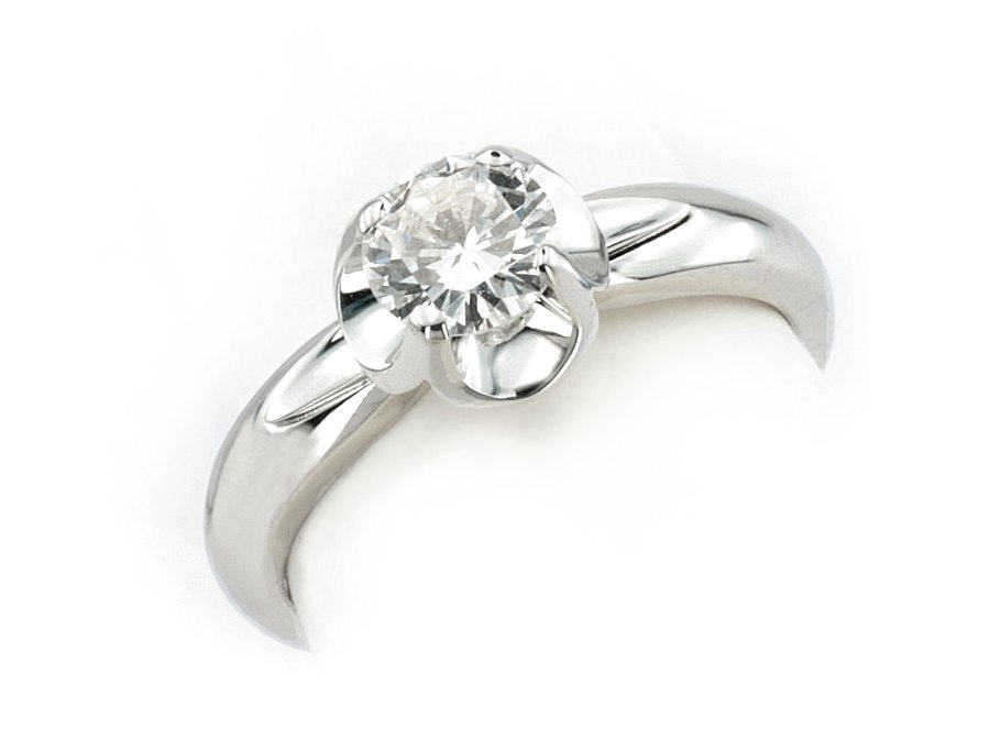 Złoty pierścionek z brylantem białe złoto - b20008br_si_h — zdjęcie 3