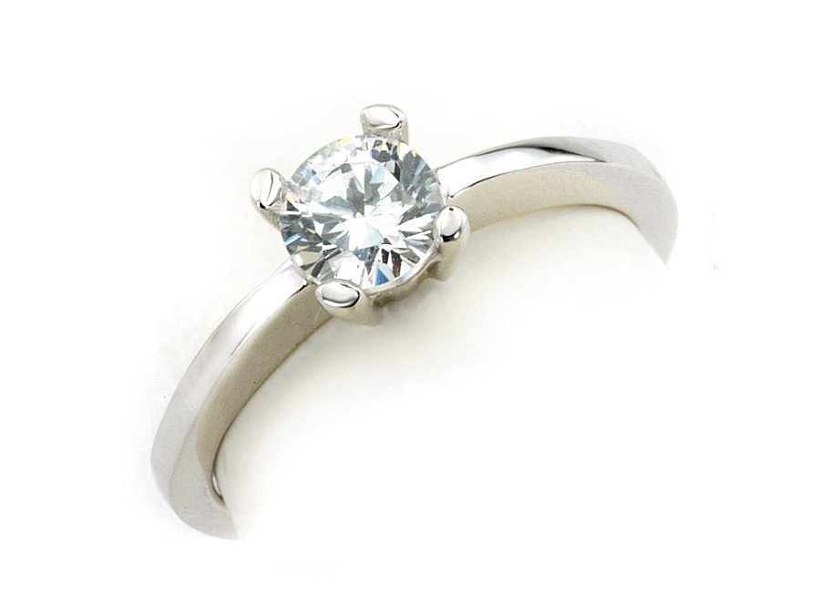 Złoty pierścionek z brylantem białe złoto - b20010br_VS_G — zdjęcie 3