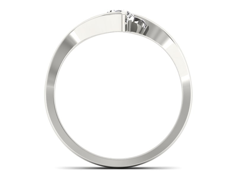 Złoty pierścionek z brylantem białe złoto - b20013br_VS_G — zdjęcie 2