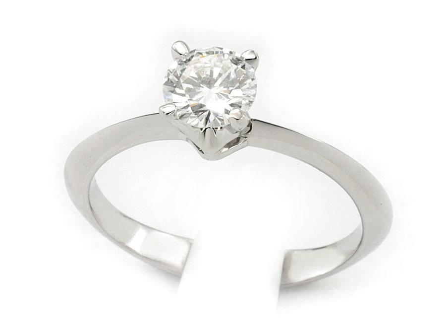 Złoty pierścionek z brylantem białe złoto - b20020br_VVS_G