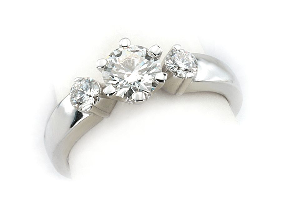 Złoty pierścionek z brylantami białe złoto - b20035br_P_H — zdjęcie 3