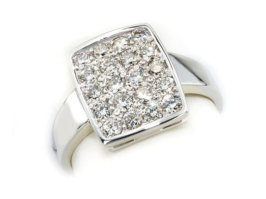 Złoty pierścionek z brylantami białe złoto - b20042br_SI_H — zdjęcie 3