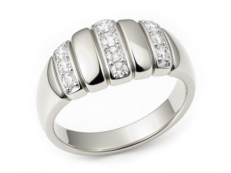 Pierścionek z brylantami żółte białe złoto - b201br_SI_H