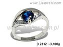 Pierścionek z szafirem białe złoto z brylantami gold 14k - b2312_szafir