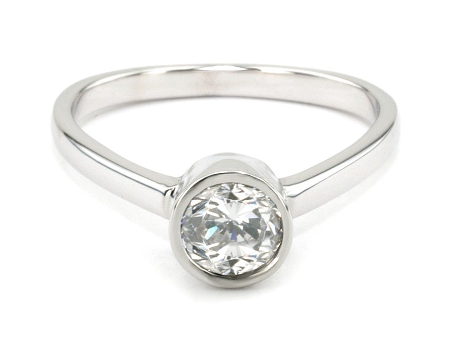 Złoty pierścionek z brylantem białe złoto - b264bbr_Si_H — zdjęcie 2