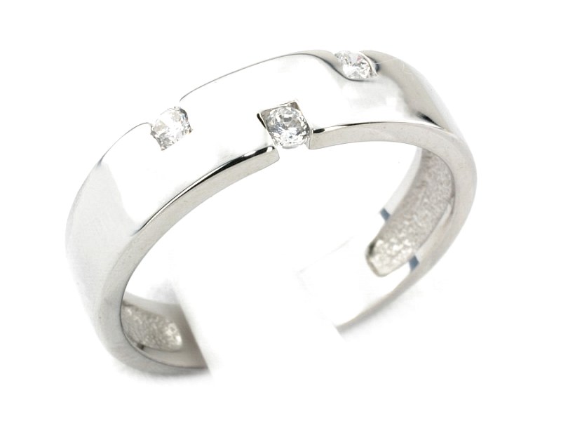 Złoty pierścionek z brylantami białe złoto - b2676br_SI_H