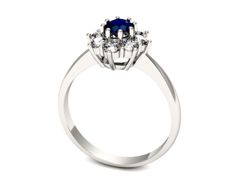 Pierścionek z szafirem i brylantami białe złoto - b34bsz — zdjęcie 3