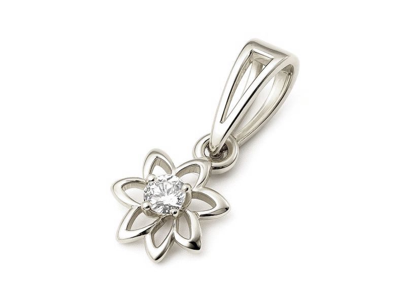 Zawieszka wisiorek z brylantem - b468wbr_Si_H