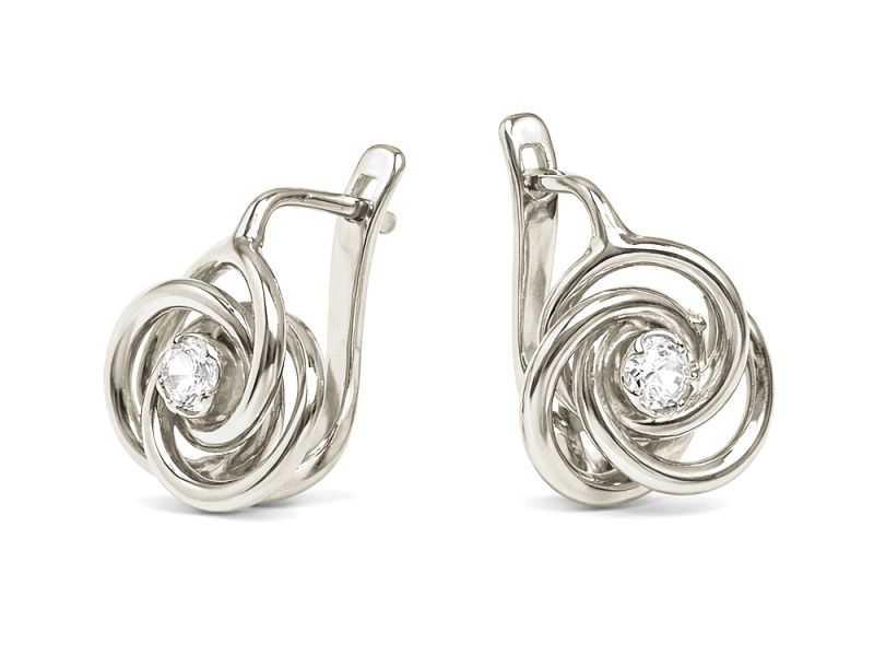 Złote kolczyki białe złoto z brylantami - b524br_Si_H