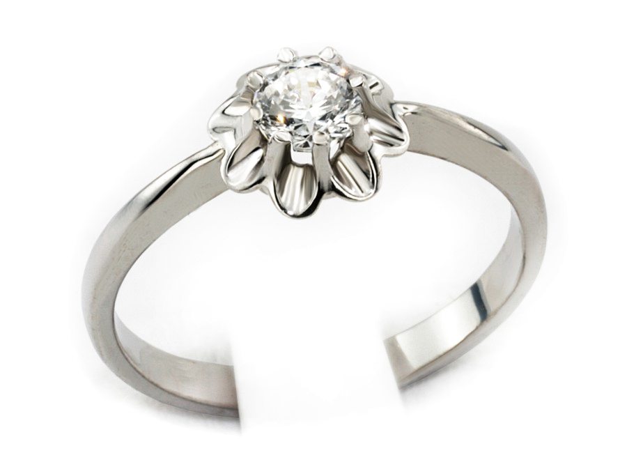 Złoty pierścionek z brylantem białe złoto - b548bbr_025