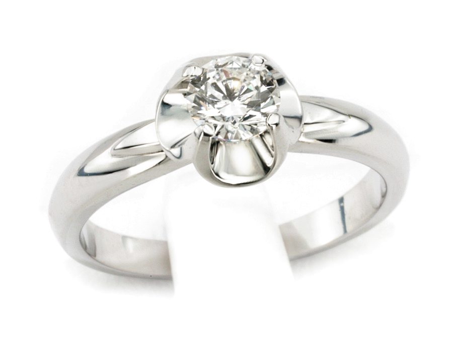 Złoty pierścionek z brylantem białe złoto - b551bbr_P_H