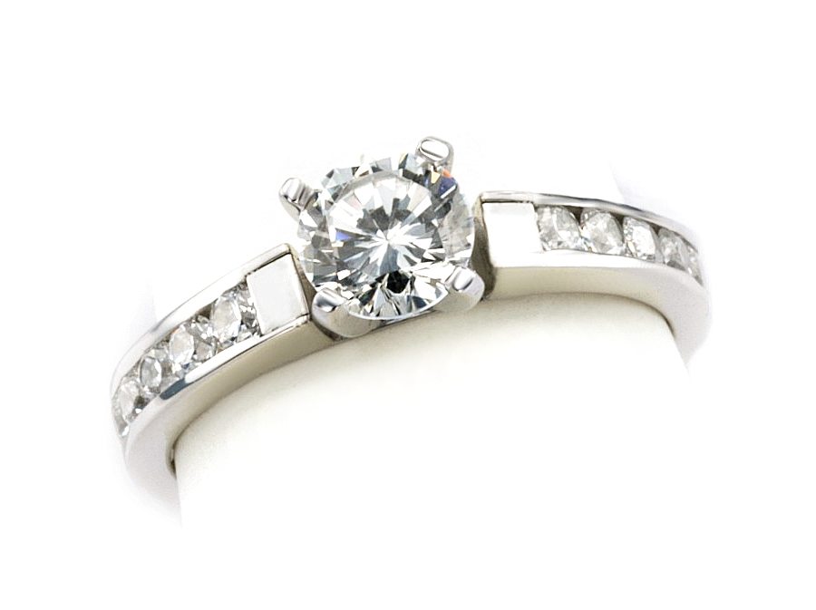 Złoty pierścionek z brylantami białe złoto - b568bbr_Si_H — zdjęcie 3