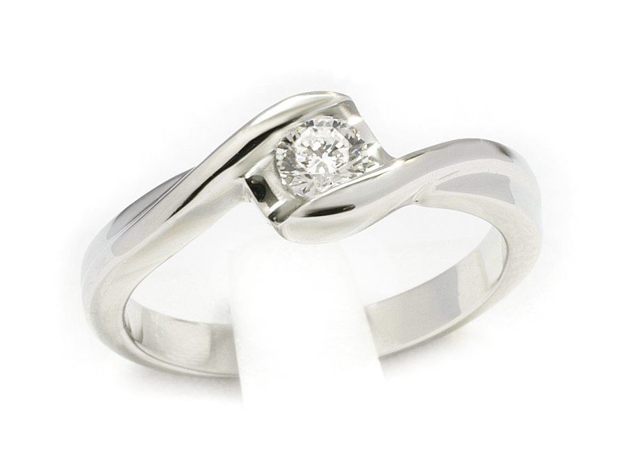 Pierścionek zaręczynowy z diamentem białe złoto próba 585 - b592bbr_VS_E - 1
