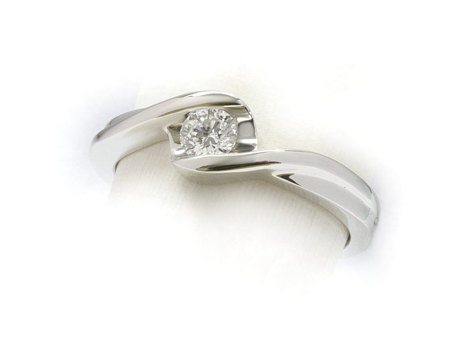 Pierścionek zaręczynowy z diamentem białe złoto próba 585 - b592bbr_VS_E - 3