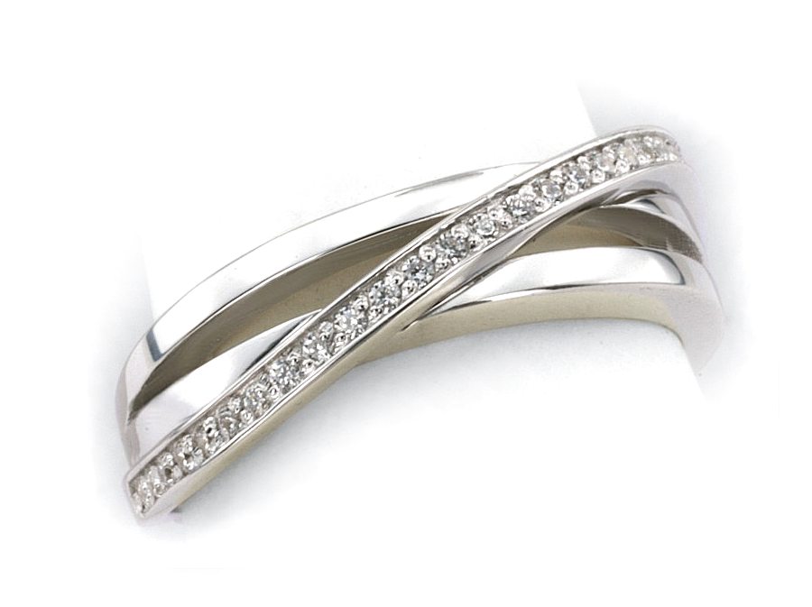 Złoty pierścionek z brylantami białe złoto - b598bbr_SI_H — zdjęcie 3