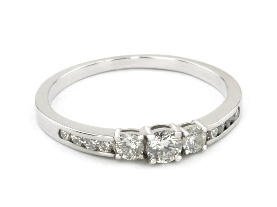 Złoty pierścionek z brylantami białe złoto - b605b_br_SI_H — zdjęcie 3