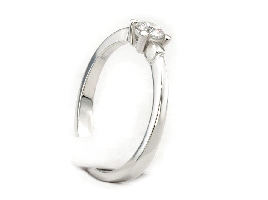 Złoty pierścionek z brylantem białe złoto - b628bbr_P_H — zdjęcie 3