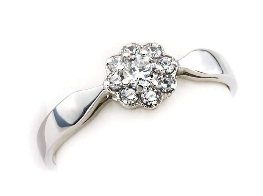 Złoty pierścionek z brylantami białe złoto - b640bbr_Si_H — zdjęcie 3