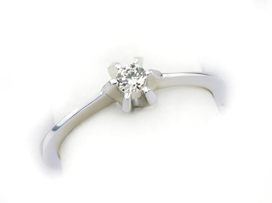 Złoty pierścionek z brylantem - b656bbr_SI_H — zdjęcie 3