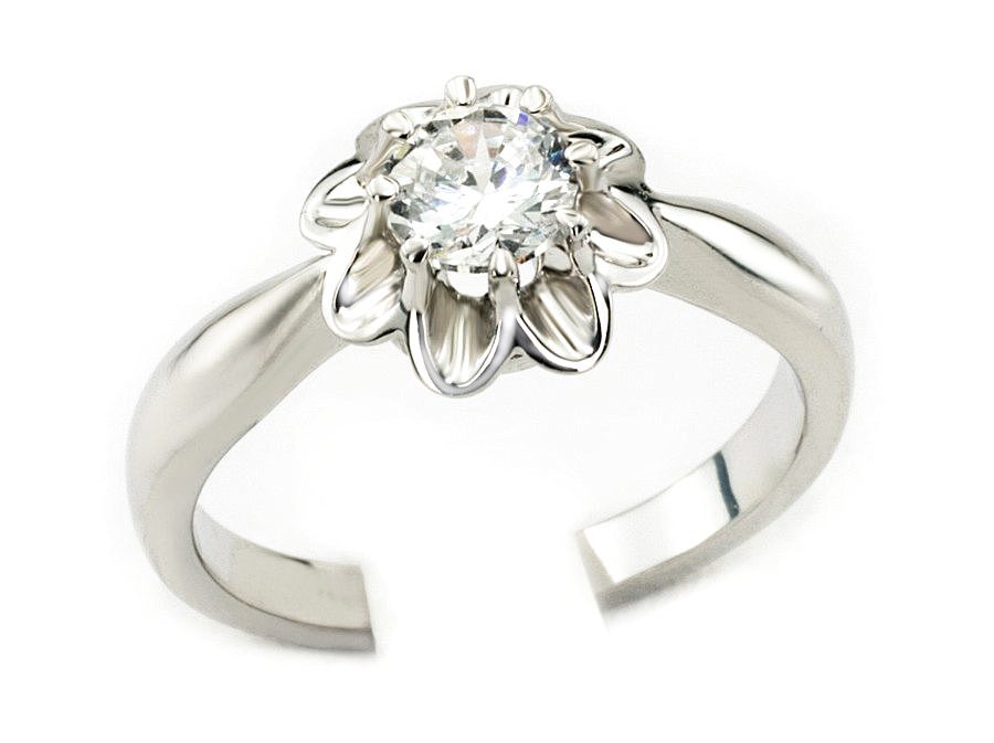 Złoty pierścionek z brylantem białe złoto - b666bbr_P_H