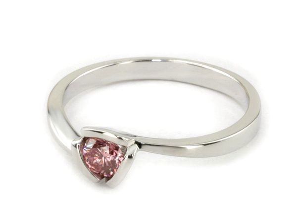Pierścionek zaręczynowy z brylantem złoto 585 - b677bbr_pink