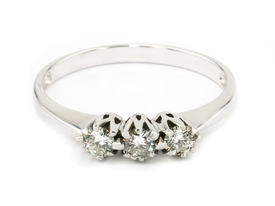 Złoty pierścionek z brylantami białe złoto - b7871br_P_H — zdjęcie 2