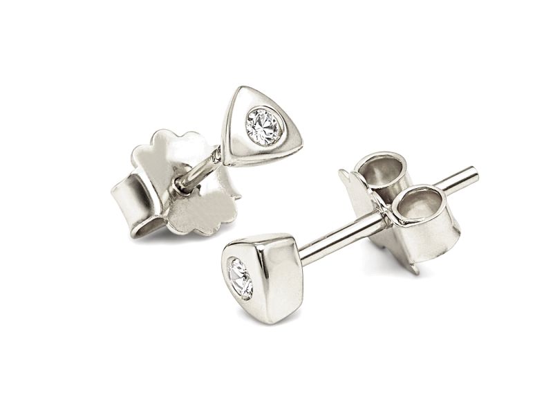 Złote kolczyki z brylantami białe złoto - b829br_Si