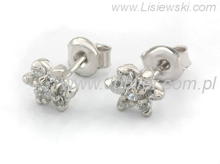 Złote kolczyki z brylantami białe złoto - b8374br_SI_H — zdjęcie 2