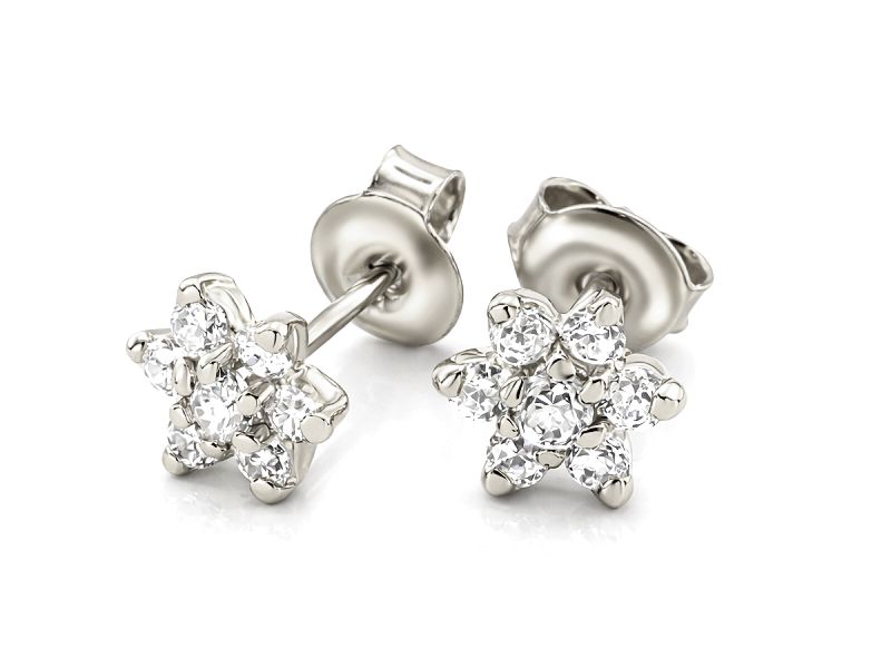 Złote kolczyki z brylantami białe złoto - b8374br_SI_H