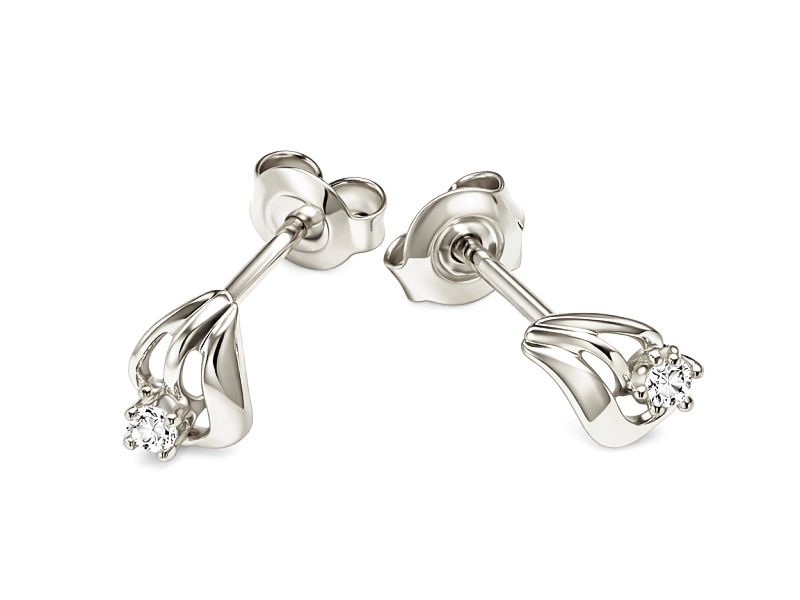 Złote kolczyki z brylantami białe złoto - b8482br_Si_H