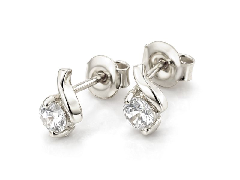Złote kolczyki z brylantami białe złoto - b8943br_VS_H