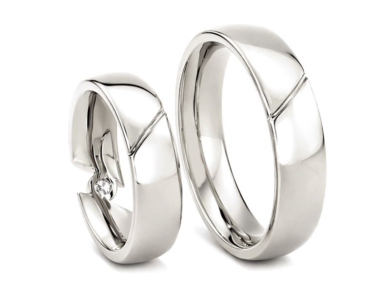 Obrączki z diamentem białe złoto - b_0681272o_016ct — zdjęcie 3