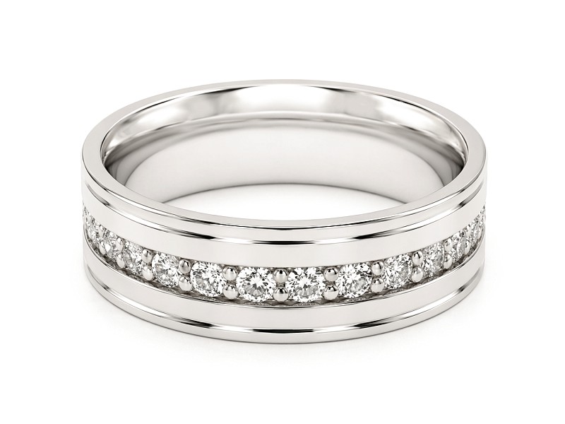 Obrączka z brylantami białe złoto - b_obr0009 — zdjęcie 2