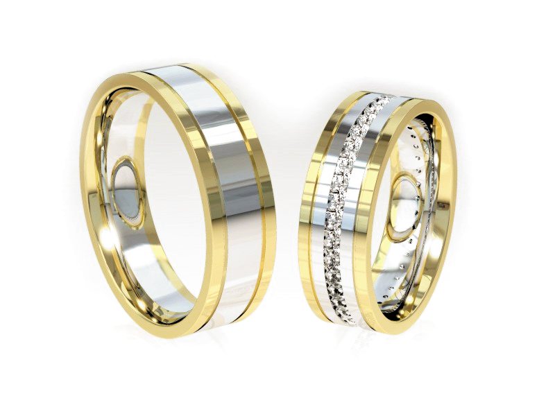 Obrączki ślubne soczewkowe z diamentami - b_obry4 — zdjęcie 3