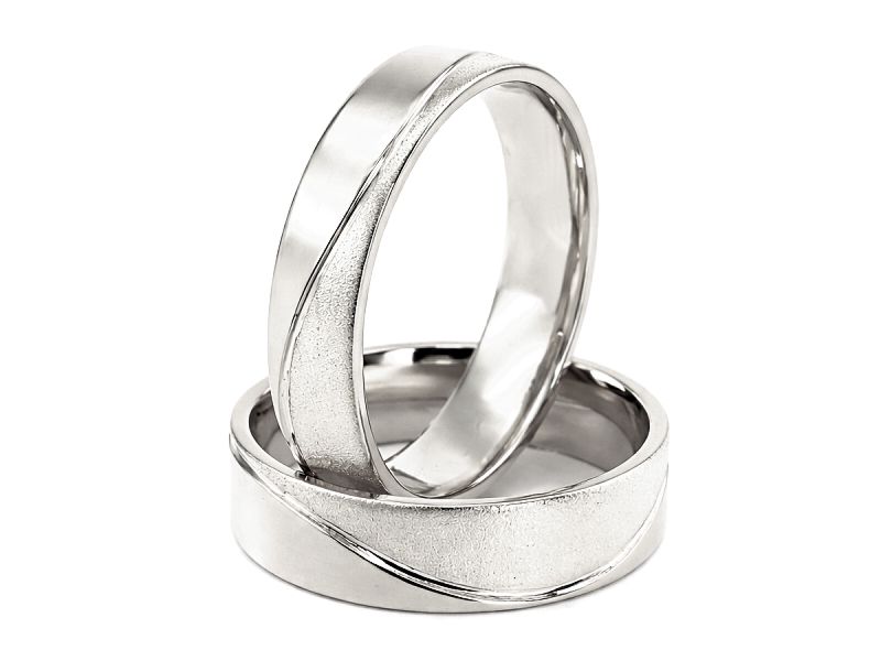 Obrączki ślubne białe złoto obrączki klasyczne - b_s331 — zdjęcie 3