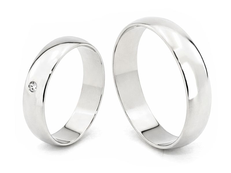Obrączki ślubne z brylantem białe złoto - b_zo250_br — zdjęcie 3