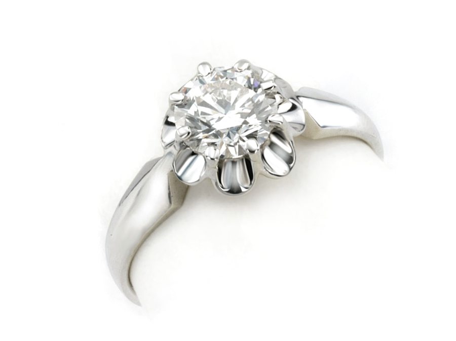 Złoty pierścionek z brylantem białe złoto - bg1014br_Vs_H — zdjęcie 3