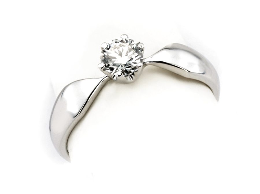 Złoty pierścionek z brylantem białe złoto - bg1051_VS1_H_24 — zdjęcie 3