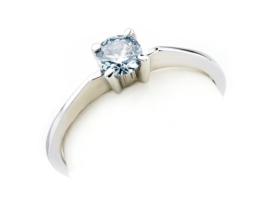 Pierścionek z brylantem białe złoto - bg1099_skyblue — zdjęcie 3