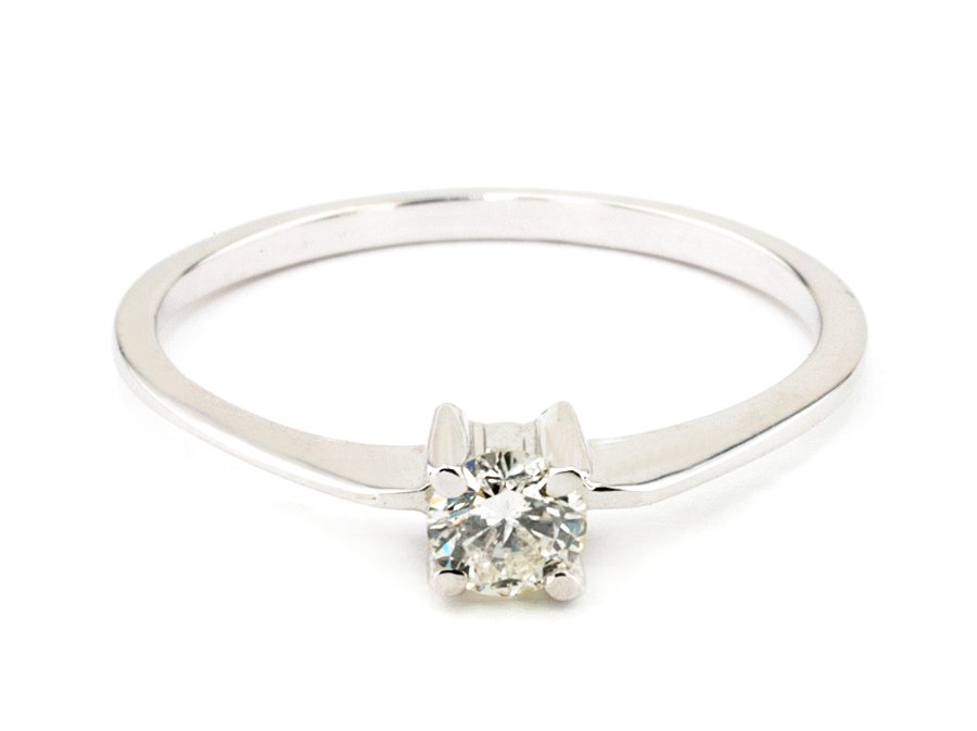 Złoty pierścionek z brylantem białe złoto - bg1099br_P1_H — zdjęcie 2